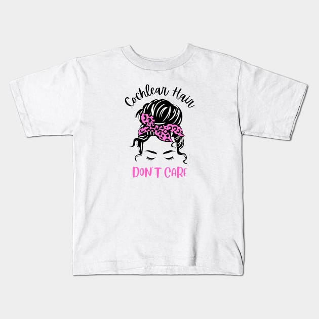 Cochlear Hair Don't care Kids T-Shirt by DDCreates